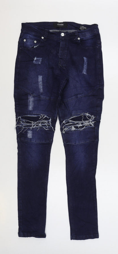 Other Mens Blue Cotton Skinny Jeans Size 30 in L33 in Regular Zip