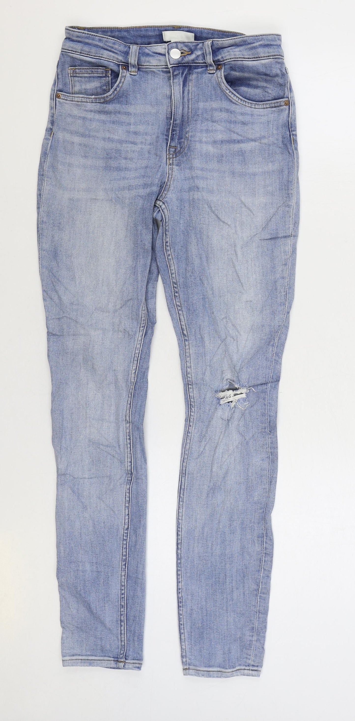 Womens UK Size 10 H&M Regular Fit Skinny Blue Jeans