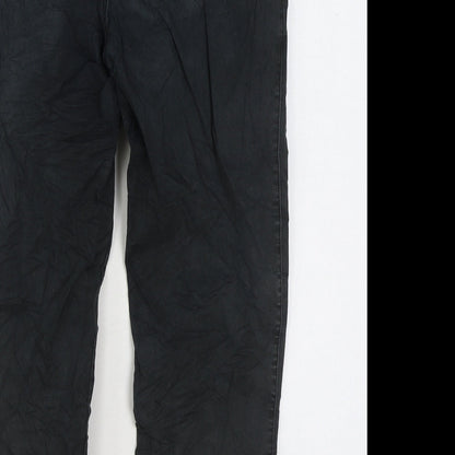 Marks and Spencer Mens Black Cotton Cropped Jeans Size 29 in L30 in Regular Zip