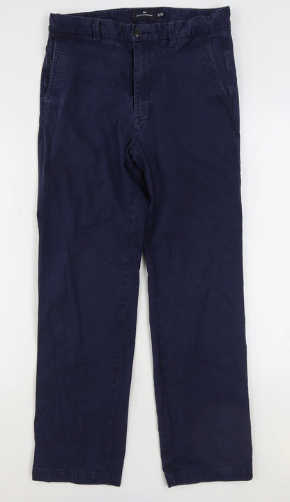 Blue Habour Womens Blue Cotton Chino Trousers Size 32 in L31 in Regular Zip