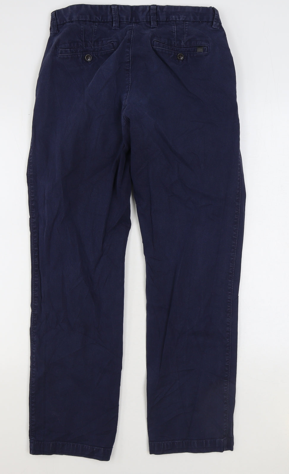 Blue Habour Womens Blue Cotton Chino Trousers Size 32 in L31 in Regular Zip