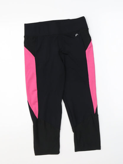 F&F Womens Black Polyester Compression Leggings Size 10 L19 in Regular Pullover