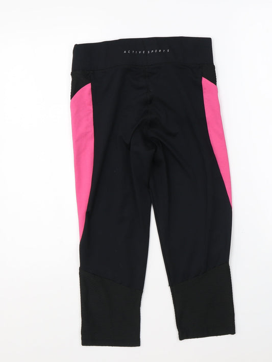 F&F Womens Black Polyester Compression Leggings Size 10 L19 in Regular Pullover