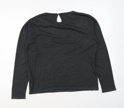 Preworn Womens Grey Round Neck Acrylic Pullover Jumper Size M