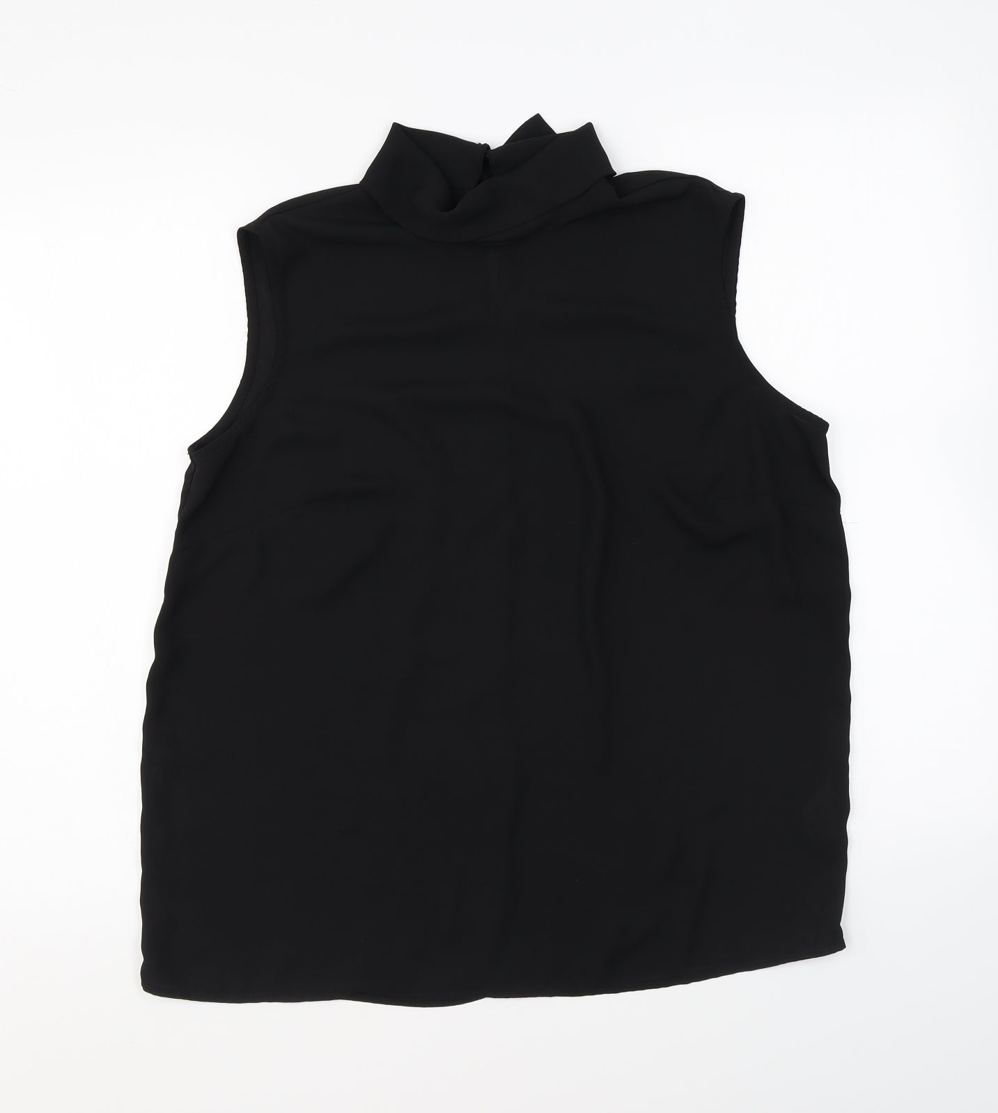 Shop Direct Womens Black Polyester Basic Blouse Size 14 Cowl Neck