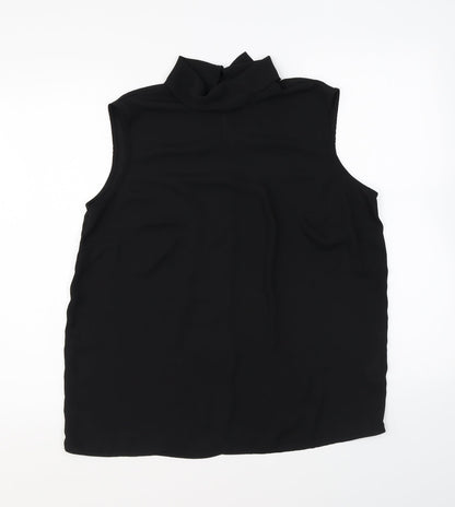 Shop Direct Womens Black Polyester Basic Blouse Size 14 Cowl Neck