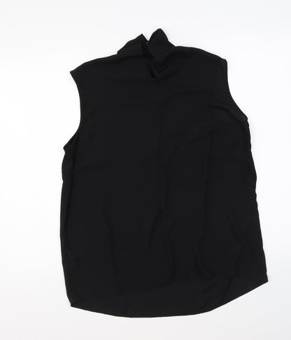 Shop Direct Womens Black Polyester Basic Blouse Size 14 Cowl Neck