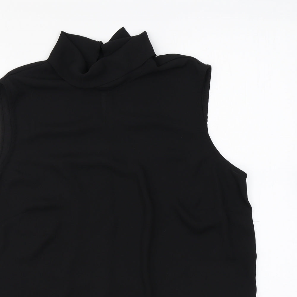 Shop Direct Womens Black Polyester Basic Blouse Size 14 Cowl Neck