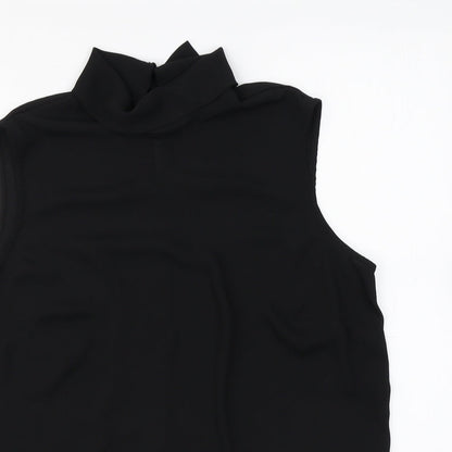 Shop Direct Womens Black Polyester Basic Blouse Size 14 Cowl Neck
