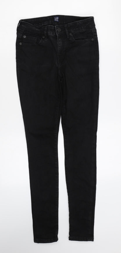 Gap Womens Black Cotton Skinny Jeans Size 26 in L28 in Regular Zip