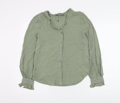 Womens UK Size 6 Marks and Spencer Green Basic Button-Up