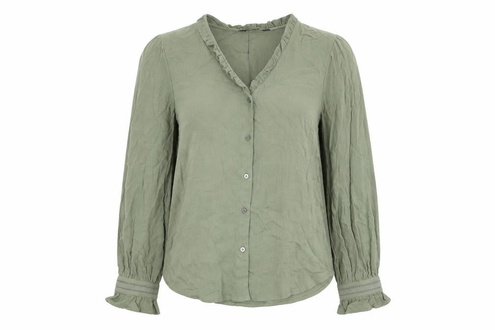 Womens UK Size 6 Marks and Spencer Green Basic Button-Up
