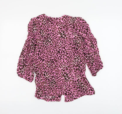 Womens UK Size 6 Marks and Spencer Pink Basic Button-Up