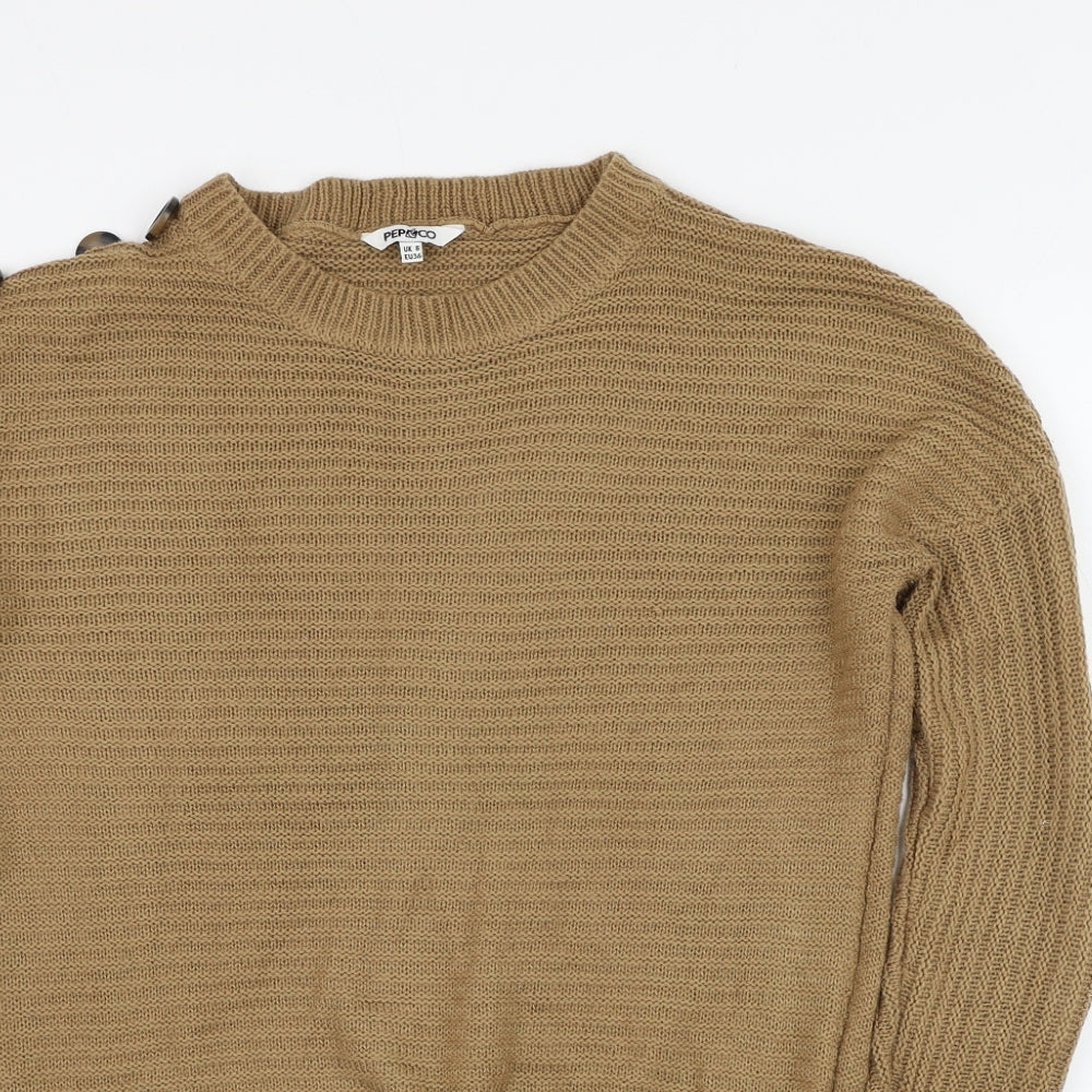 Womens UK Size 8 PEP&CO Brown Pullover Jumper