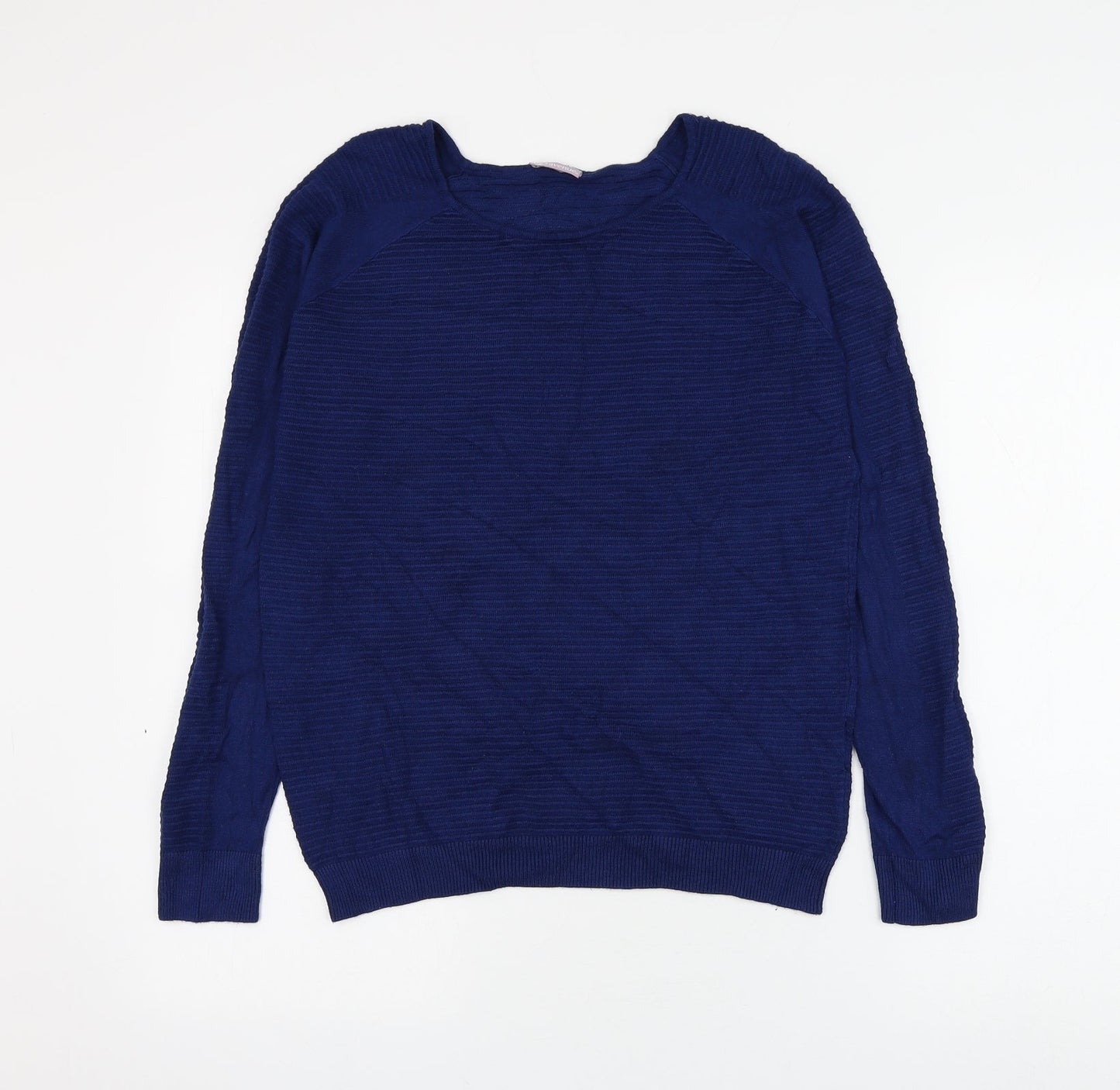 Avenue Womens Blue Round Neck Viscose Pullover Jumper Size 16