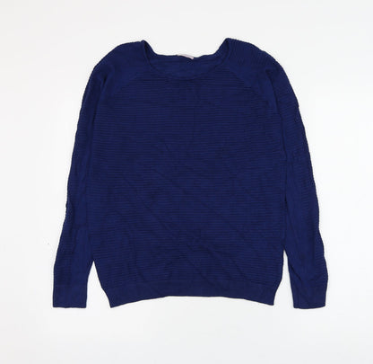 Avenue Womens Blue Round Neck Viscose Pullover Jumper Size 16