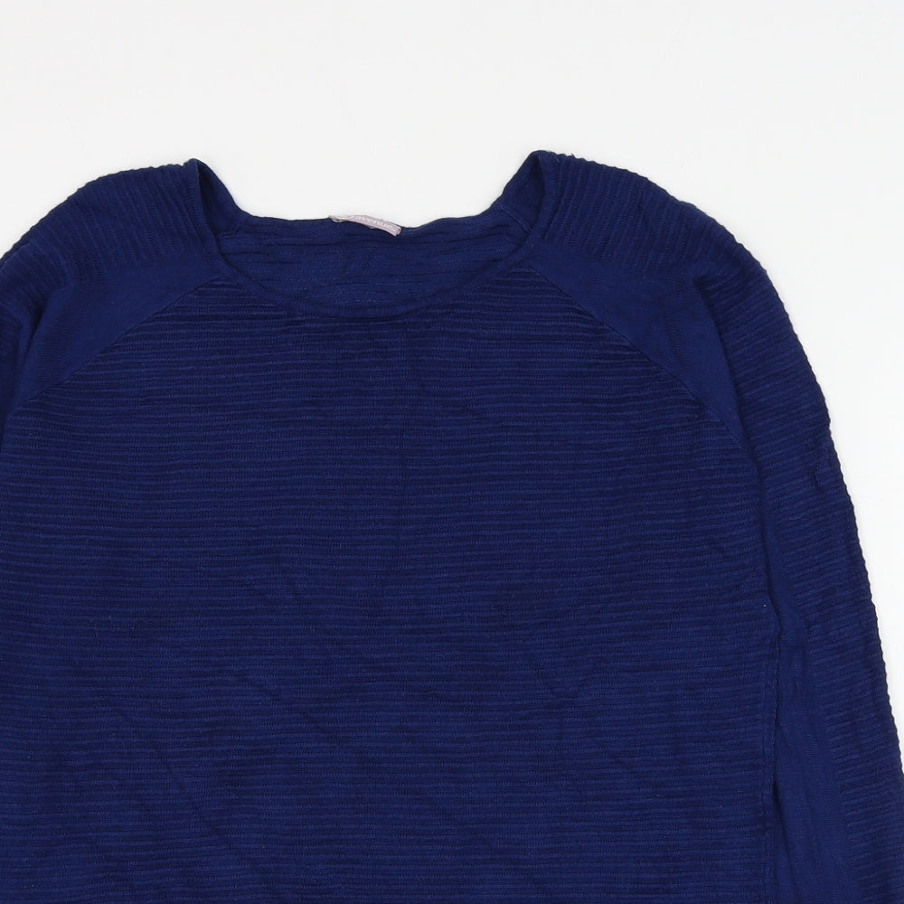 Avenue Womens Blue Round Neck Viscose Pullover Jumper Size 16