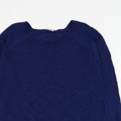 Avenue Womens Blue Round Neck Viscose Pullover Jumper Size 16