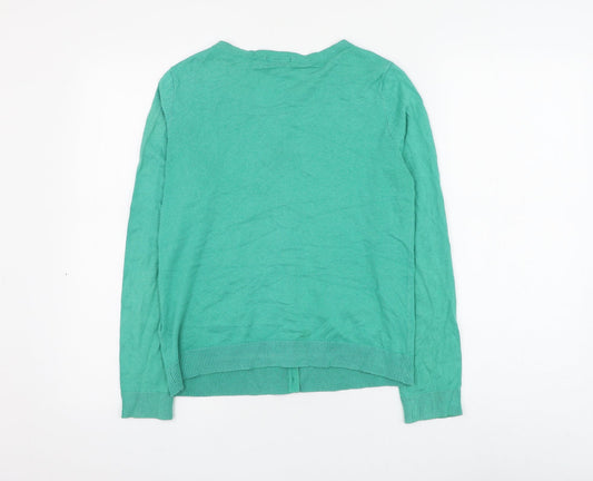 Womens UK Size S H&M Green Cardigan Jumper