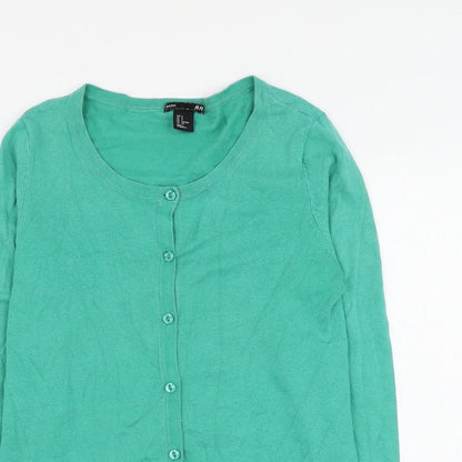 Womens UK Size S H&M Green Cardigan Jumper