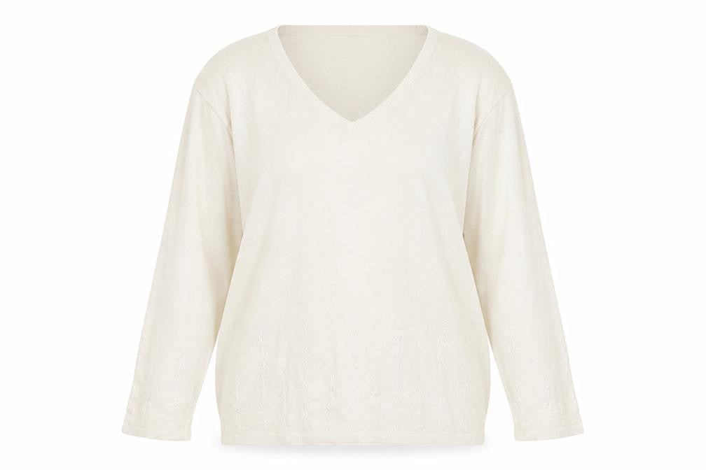 Womens UK Size M Preworn White Pullover Jumper