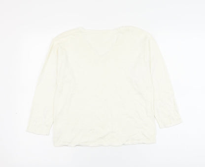 Womens UK Size M Preworn White Pullover Jumper