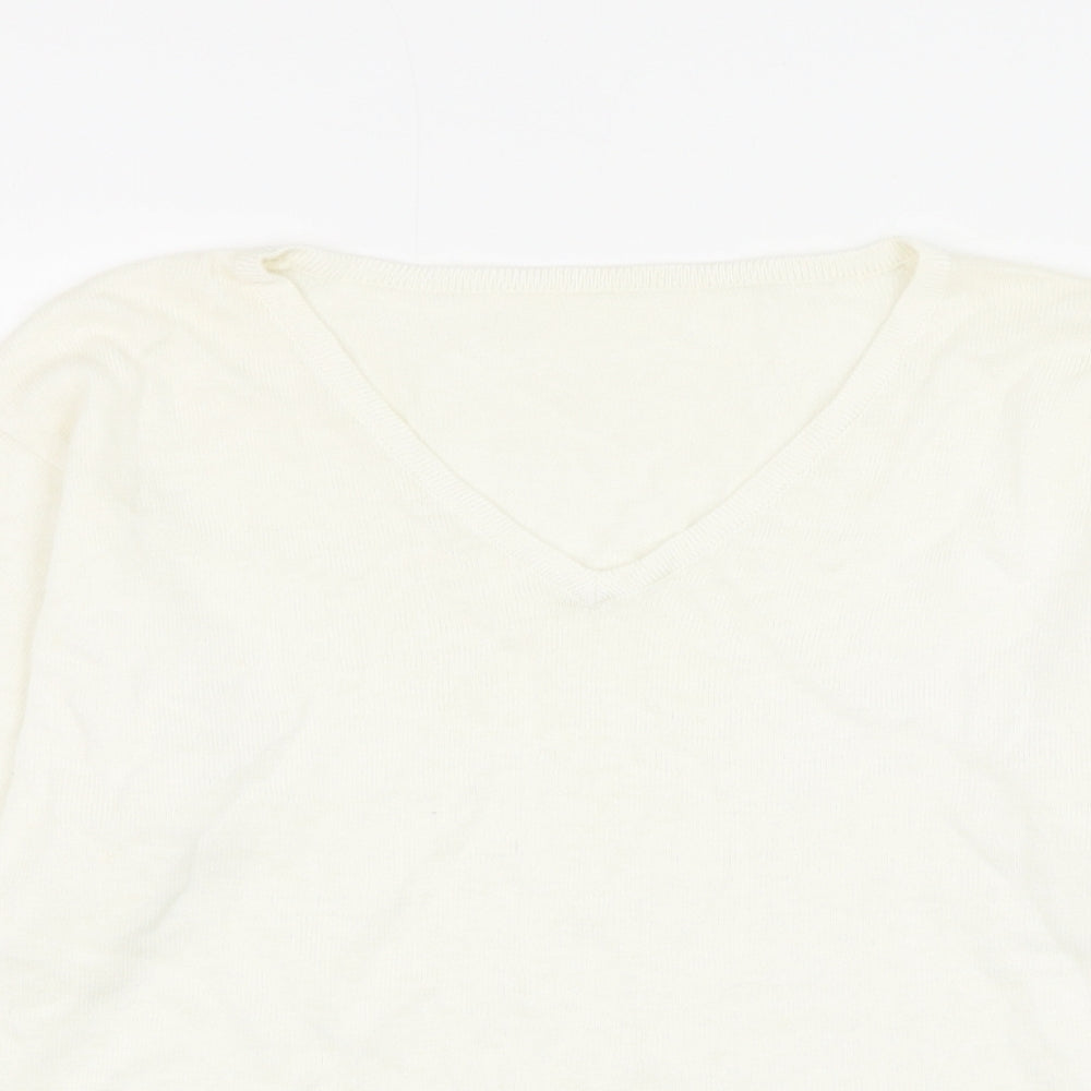 Womens UK Size M Preworn White Pullover Jumper