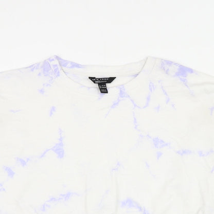 New Look Girls White Geometric Cotton Pullover Sweatshirt Size 14-15 Years Pullover - Tie Dye