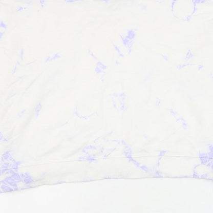 New Look Girls White Geometric Cotton Pullover Sweatshirt Size 14-15 Years Pullover - Tie Dye