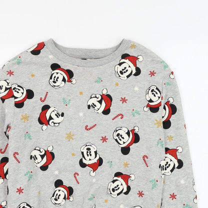 H&M Womens Grey Geometric Cotton Pullover Sweatshirt Size XS Pullover - Mickey Mouse
