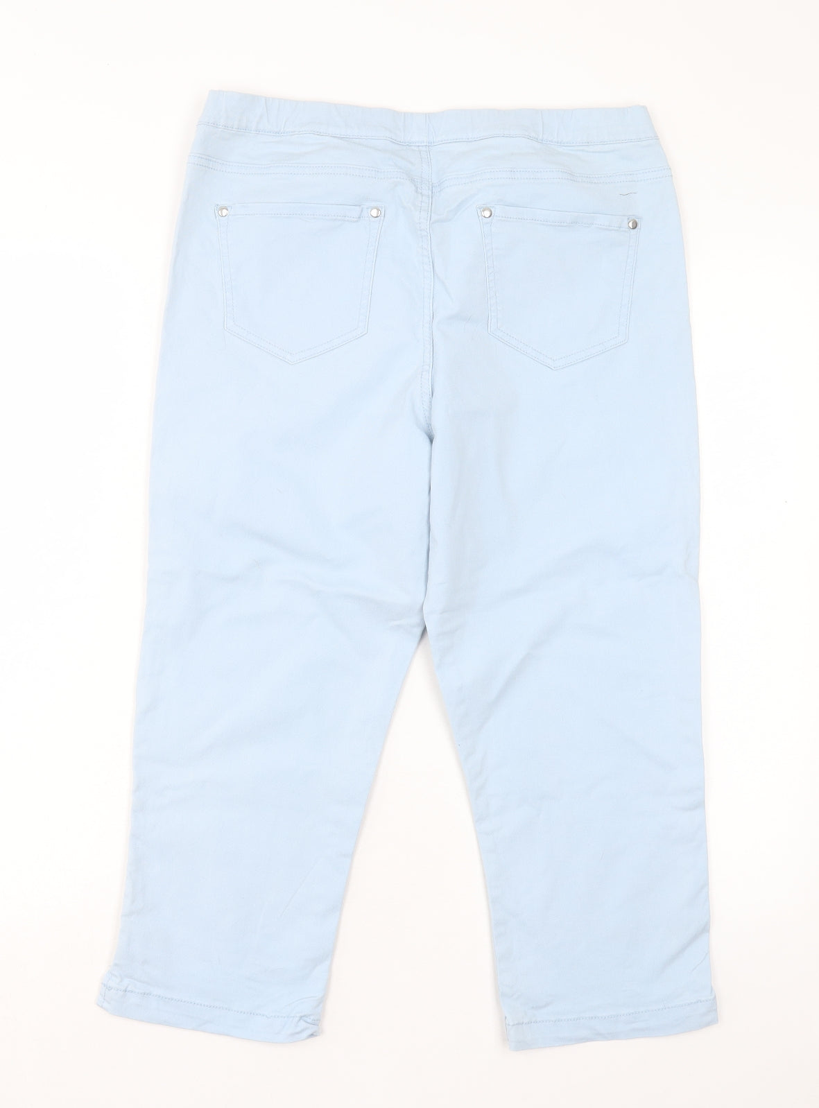 INTUITION Womens Blue Cotton Cropped Jeans Size 14 L20 in Regular