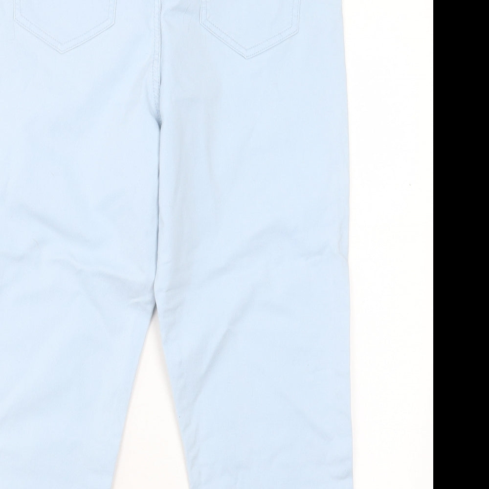 INTUITION Womens Blue Cotton Cropped Jeans Size 14 L20 in Regular