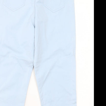 INTUITION Womens Blue Cotton Cropped Jeans Size 14 L20 in Regular