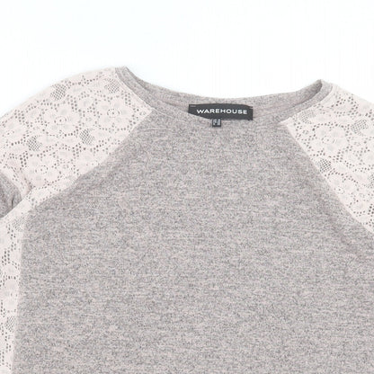 Womens UK Size 10 Warehouse Grey Pullover Jumper