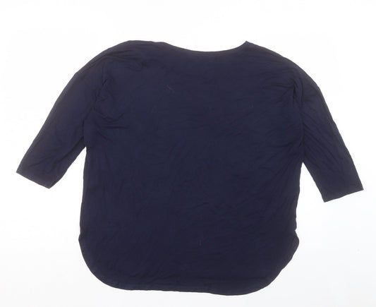 Womens UK Size 12 Dorothy Perkins Blue Basic T-Shirt