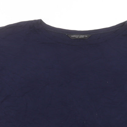 Womens UK Size 12 Dorothy Perkins Blue Basic T-Shirt