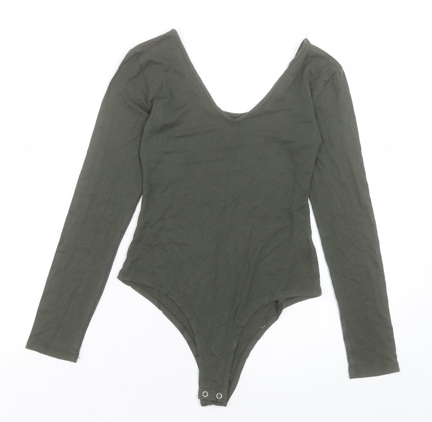 Select Womens Green Viscose Bodysuit One-Piece Size 8 Snap