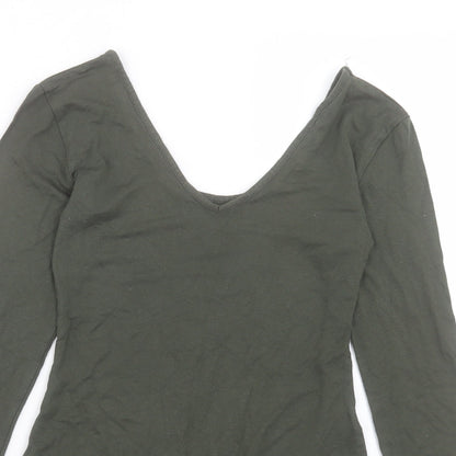 Select Womens Green Viscose Bodysuit One-Piece Size 8 Snap