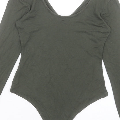 Select Womens Green Viscose Bodysuit One-Piece Size 8 Snap