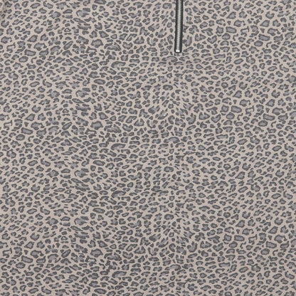 Primark Womens Brown Animal Print Polyester Basic T-Shirt Size L Crew Neck