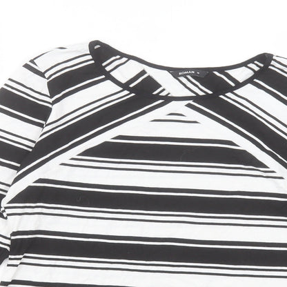 Womens UK Size 10 Roman White Basic T-Shirt
