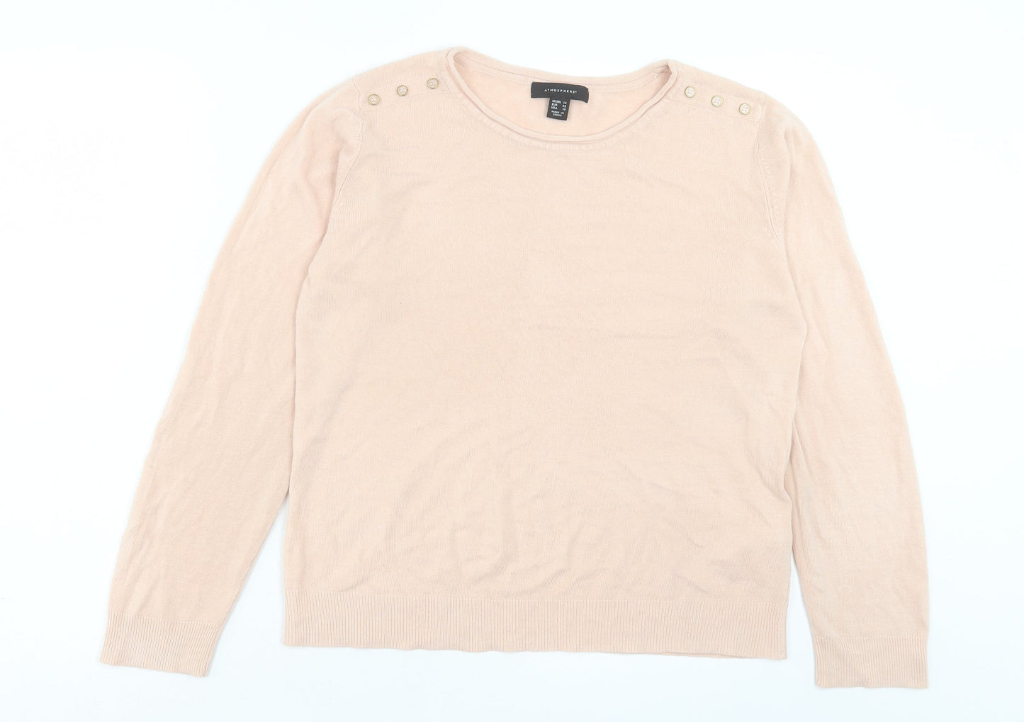 Atmosphere Womens Pink Collared Acrylic Pullover Jumper Size 14