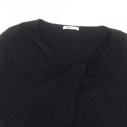 Precis Womens Black Viscose Basic T-Shirt Size S Scoop Neck