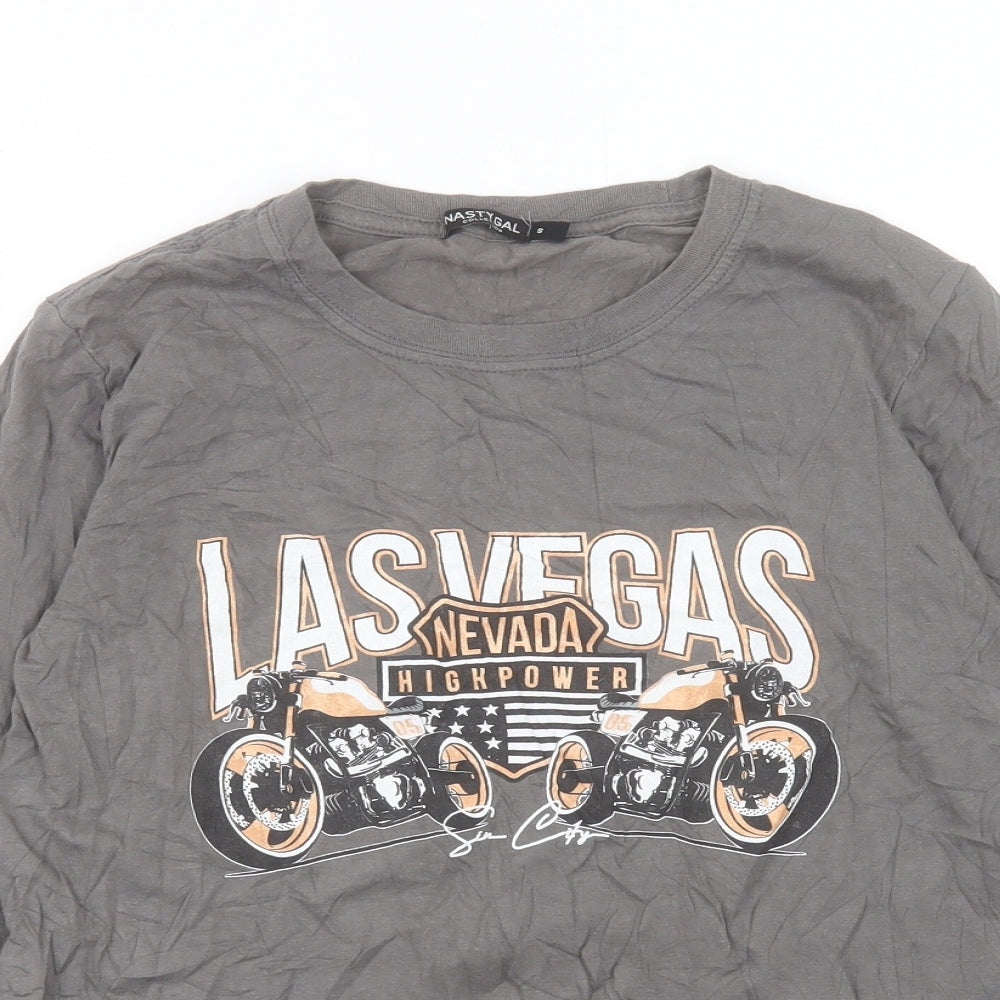 Womens UK Size 8 Nasty Gal Grey Basic T-Shirt