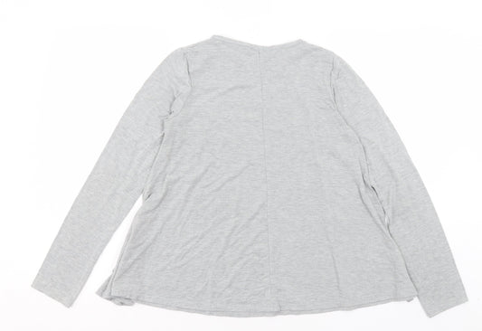 Boohoo Womens Grey Polyester Basic T-Shirt Size 10 Crew Neck