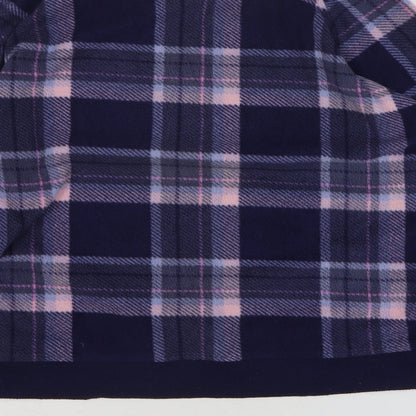 New Look Womens Blue Plaid 100% Polyester Pullover Sweatshirt Size M