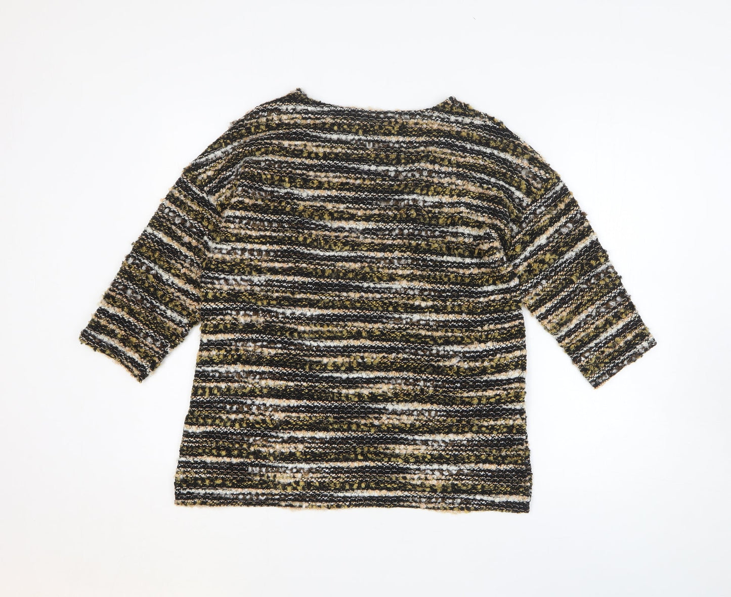 Nutmeg Womens Multicoloured Round Neck Striped Acrylic Pullover Jumper Size 10