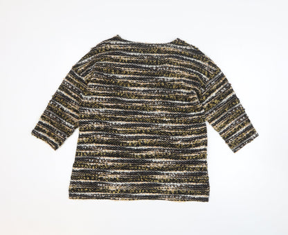 Nutmeg Womens Multicoloured Round Neck Striped Acrylic Pullover Jumper Size 10