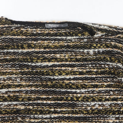 Nutmeg Womens Multicoloured Round Neck Striped Acrylic Pullover Jumper Size 10