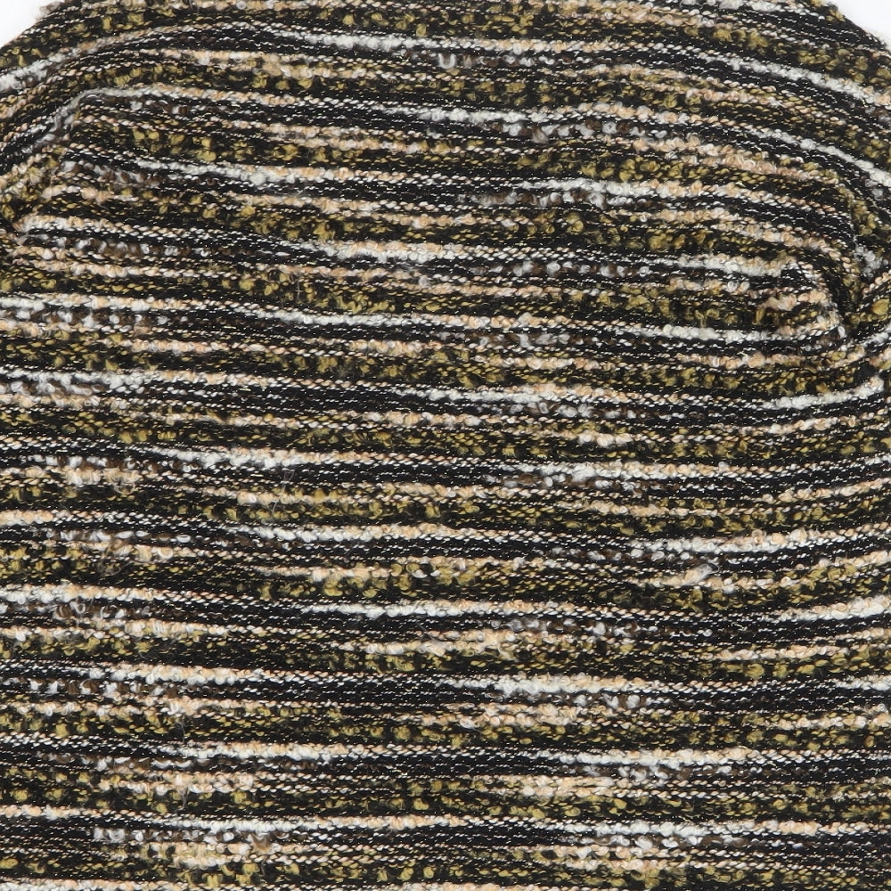 Nutmeg Womens Multicoloured Round Neck Striped Acrylic Pullover Jumper Size 10